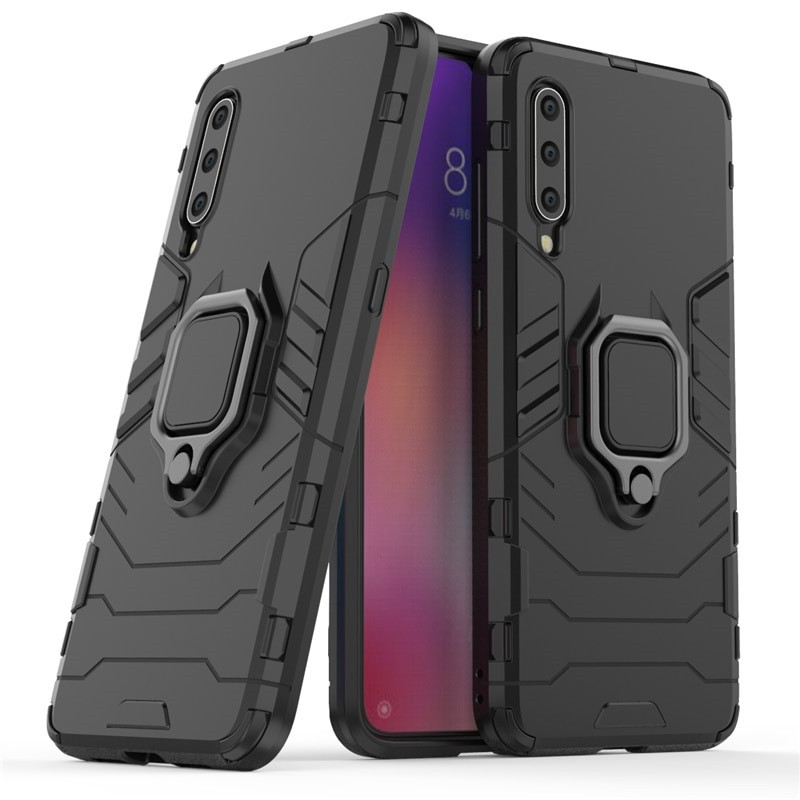 

Чехол Iron Ring для Xiaomi Mi 9 бронированный бампер Броня Black, Черный