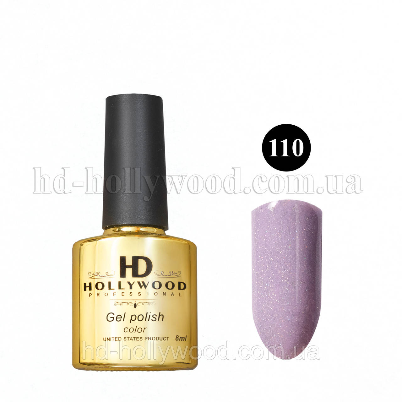 

Гель лак 110 Сиреневый Шиммер Плотный HD Hollywood 8 ml