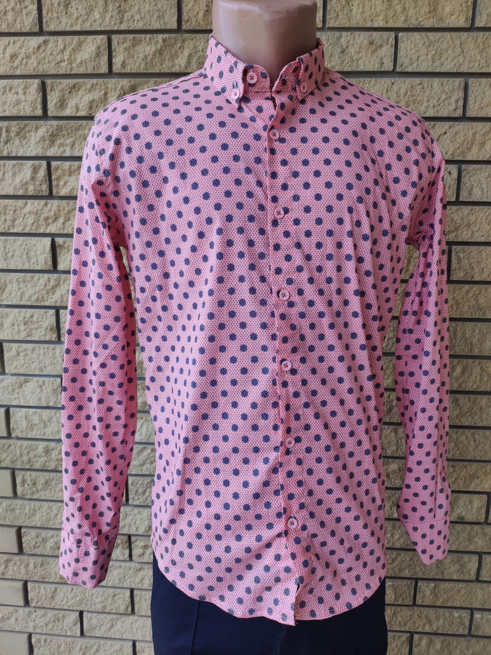 Рубашка мужская коттоновая стрейчевая брендовая высокого качества ONLI