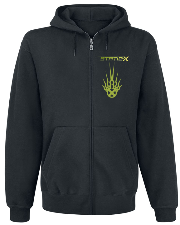 

Толстовка с молнией Static-X - Green Logo XXL, Черный