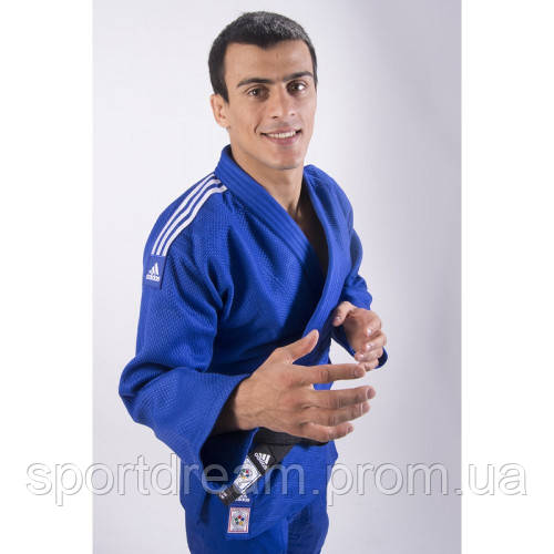 

Кимоно для дзюдо Adidas Champion || IJF, цвет синий , белые полосы J-IJF-BU