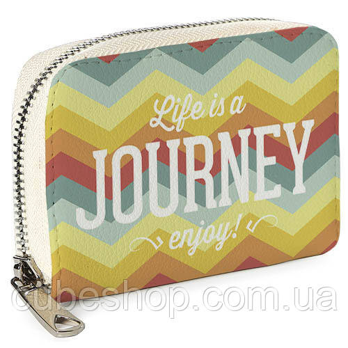 

Кошелёк на замке MINI (экокожа) "Life is a journey", Разноцветная