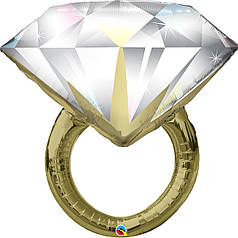 Фол куля фігура Обручка з великим діамантом Золото (Qualatex)