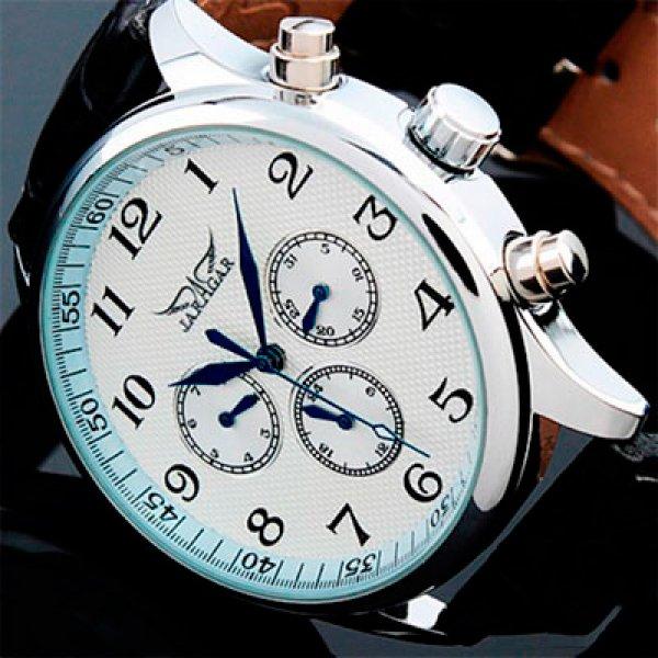 Мужские механические часы с автоподзаводом Jaragar Elite White