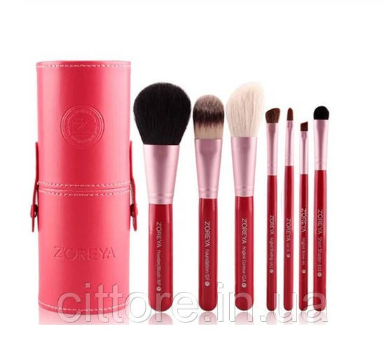 

Набор кистей для макияжа в тубусе ZOREYA Makeup Brush Set - 7 pc Красный