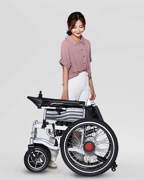 Folding electric wheelchair MIRID D6035A (modes: electric, active)