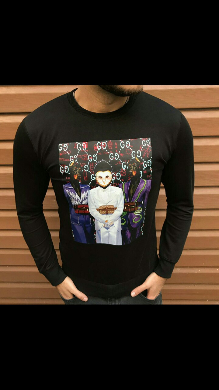 

Мужской стильный свитшот Gucci. Размеры S, M, L, XL, XXL. Материал 95% cotton, 5% elastan