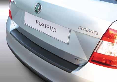 

Накладка на задний бампер Skoda Rapid 2012-, ABS-пластик RBP585, Черный