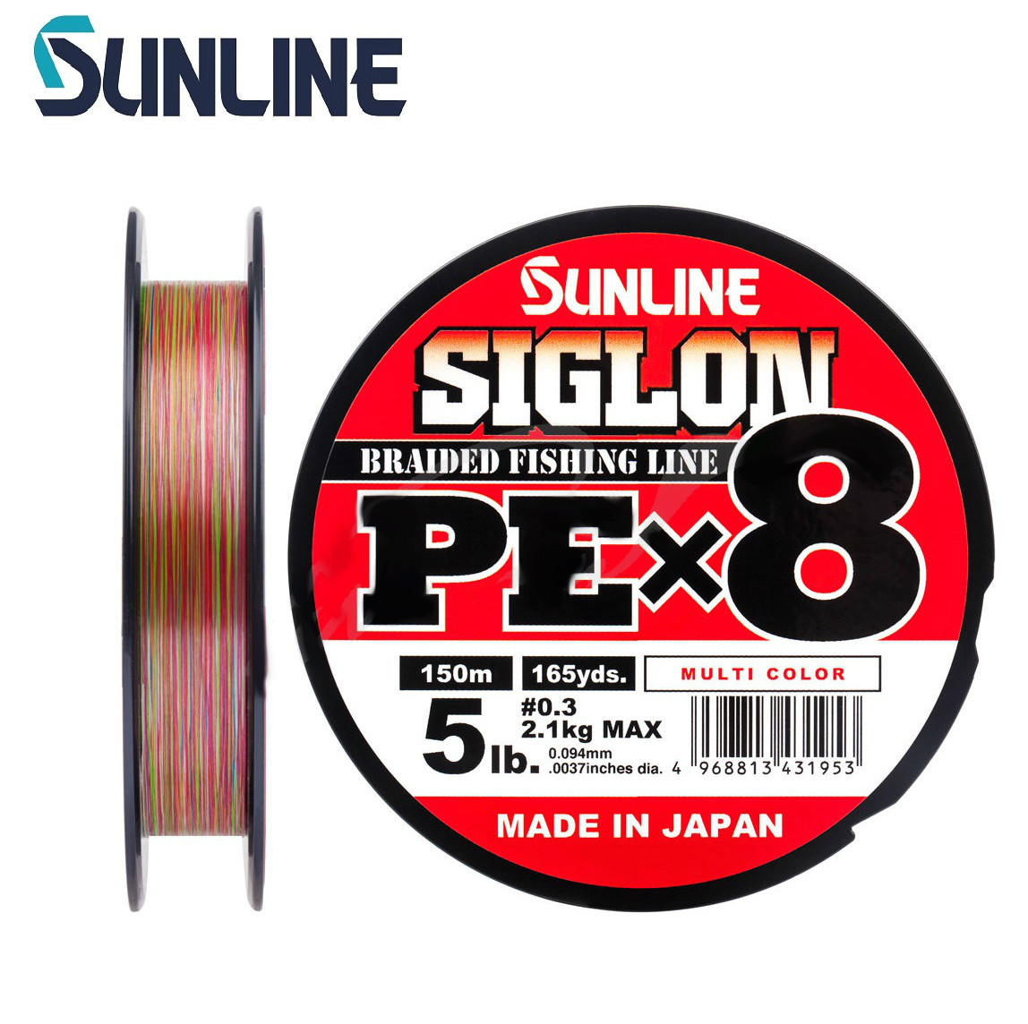 

Шнур Sunline Siglon PE х8 150m (мульти.) #0.3/0.094mm 5lb/2.1kg