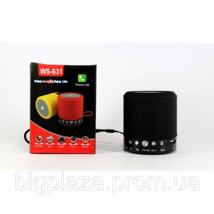 

Портативная Bluetooth колонка WSTER WS-631 ФМ, MP3, USB Чёрная
