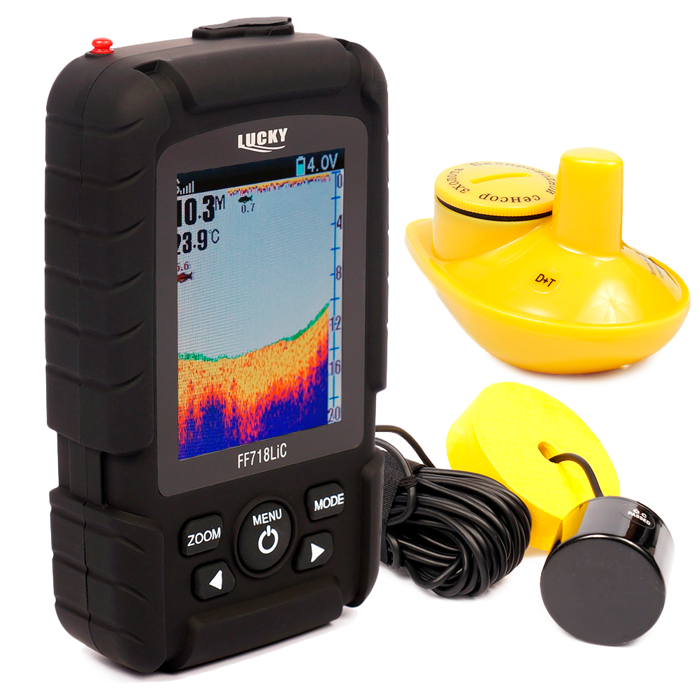 

Беспроводной эхолот цветной Lucky ff718lic fishfinder 2 в 1 с проводным и беспроводным трансдьюсером, Черный