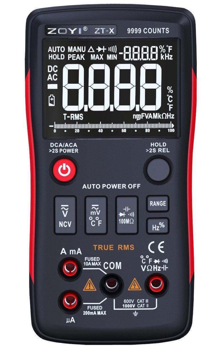 

Мультиметр цифровой ZOYI ZT-X RM409B, автовыбор, True RMS, 9999 отсчетов