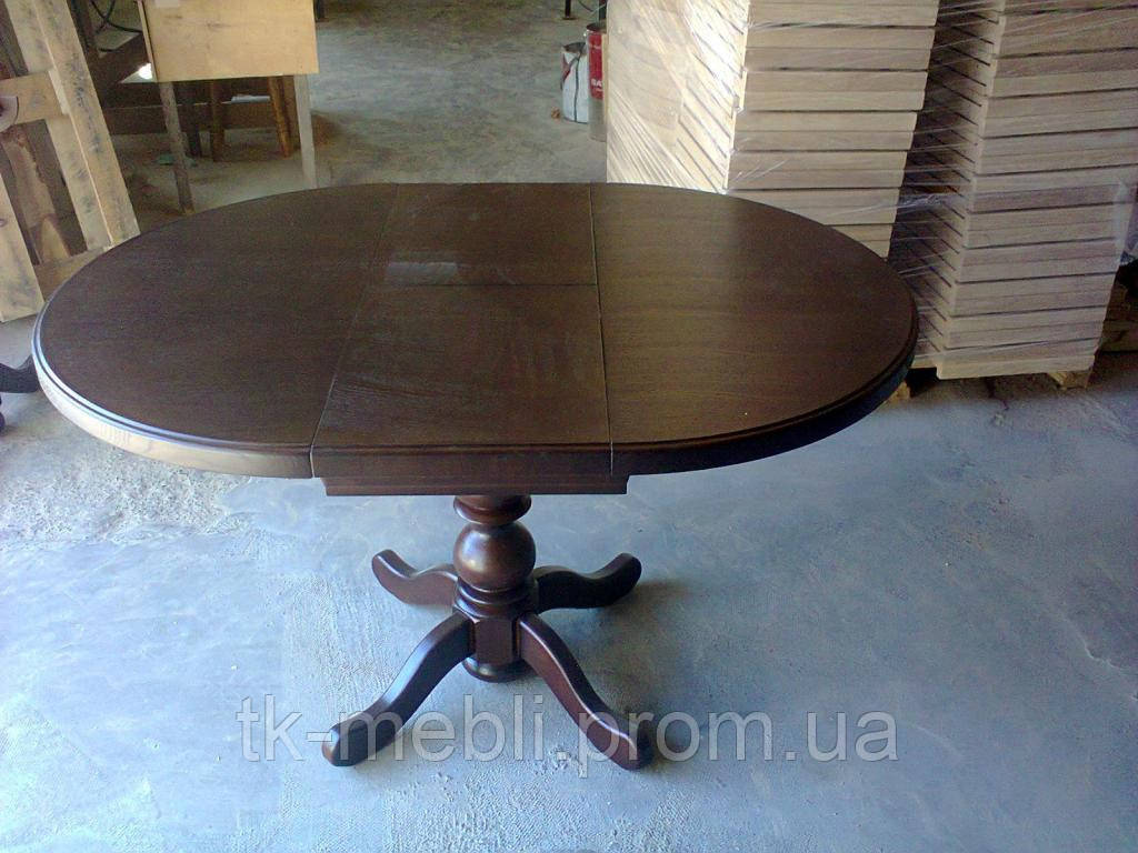 Стол деревянный круглый раскладной "К-3"  размер 940/1290 мм (цвет на выбор) РПМК, фото 7