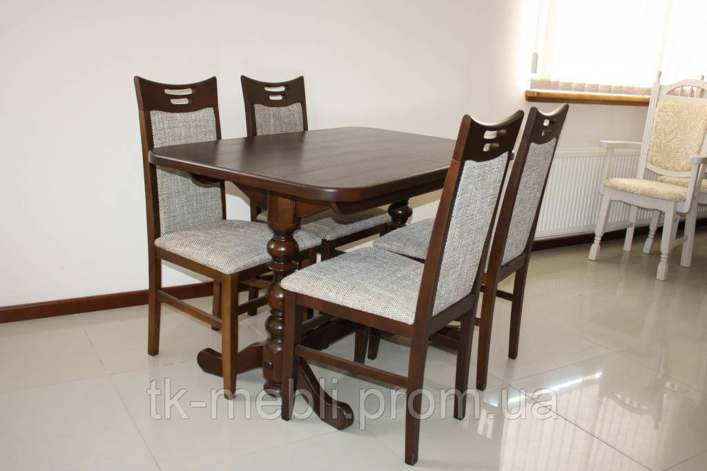 Стол обеденный деревянный для кухни/ гостиной "Явир-3" 1200(1600)х750х750 (цвет на выбор) РПМК