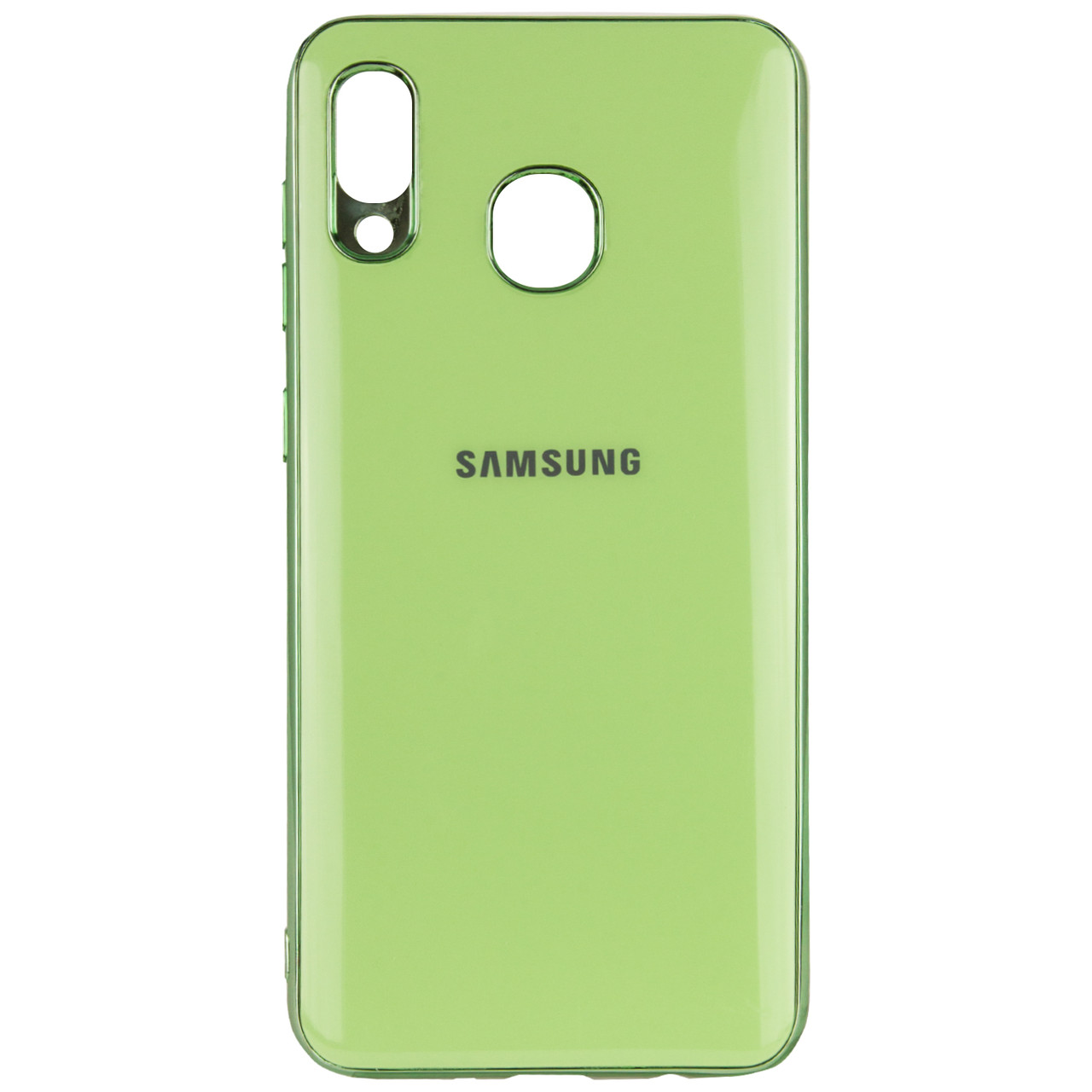 TPU чехол GLOSSY LOGO для Samsung Galaxy A20 / A30, Салатовый