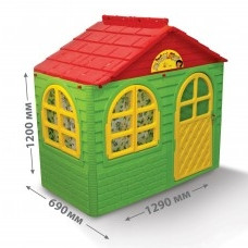 Домик детский игровой пластиковый со шторками, 129*69см, ТМ Doloni
