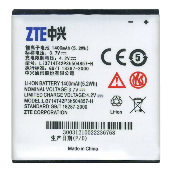 

Батарея ZTE Li3714t42p3h504857-H/Li3715t42p3h504857 для ZTE C2/ V809/ V768/ U830/U812