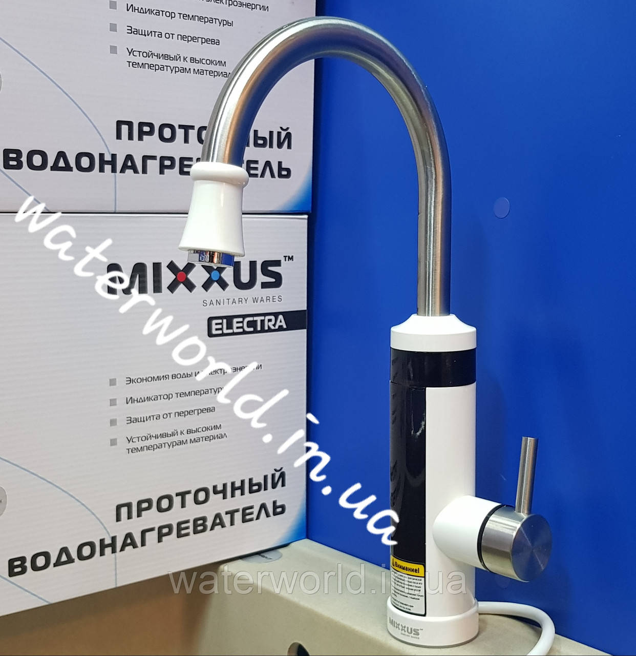 

Электрический кран-водонагреватель проточного типа с индикатором температуры Mixxus Electra 340 E
