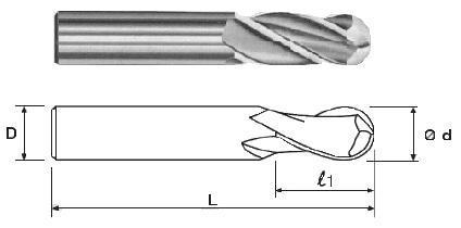 

Фреза Концевая радиусная d12х30х76 ц/х ВК8 Z=3 R-6,0