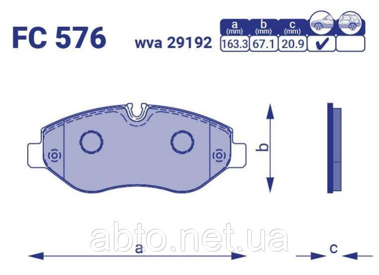

Колодки тормозные передние Mercedes Sprinter, Volkswagen Crafter 06-14 Колодки тормозные передние Mercedes