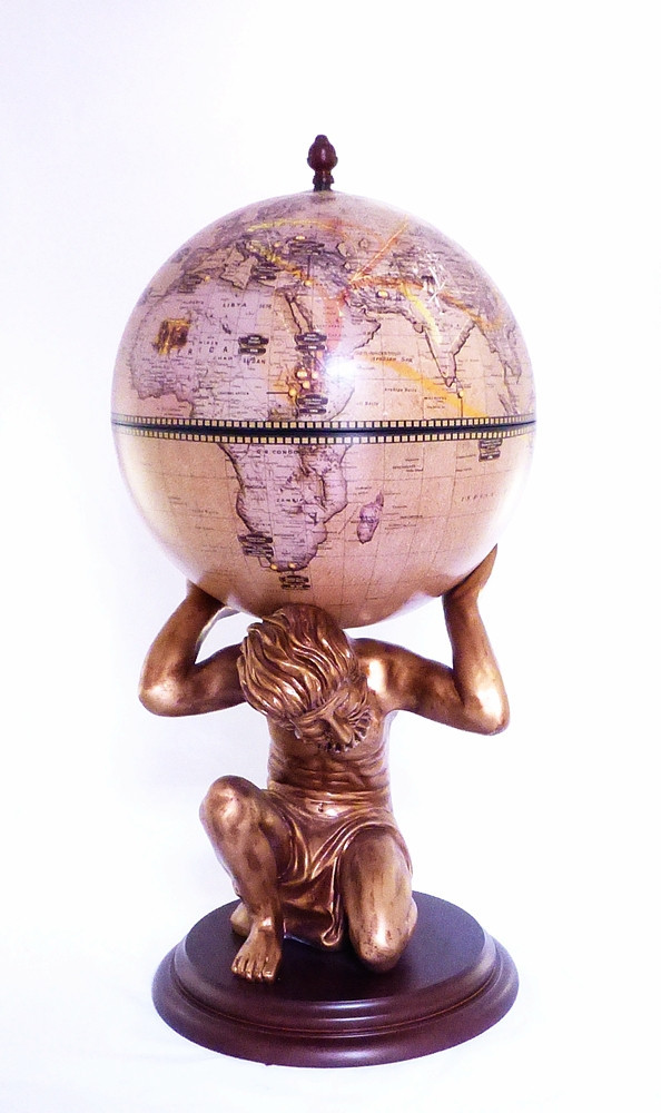 Глобус бар напольный «Atlas» — золотой  Зодиак 42016