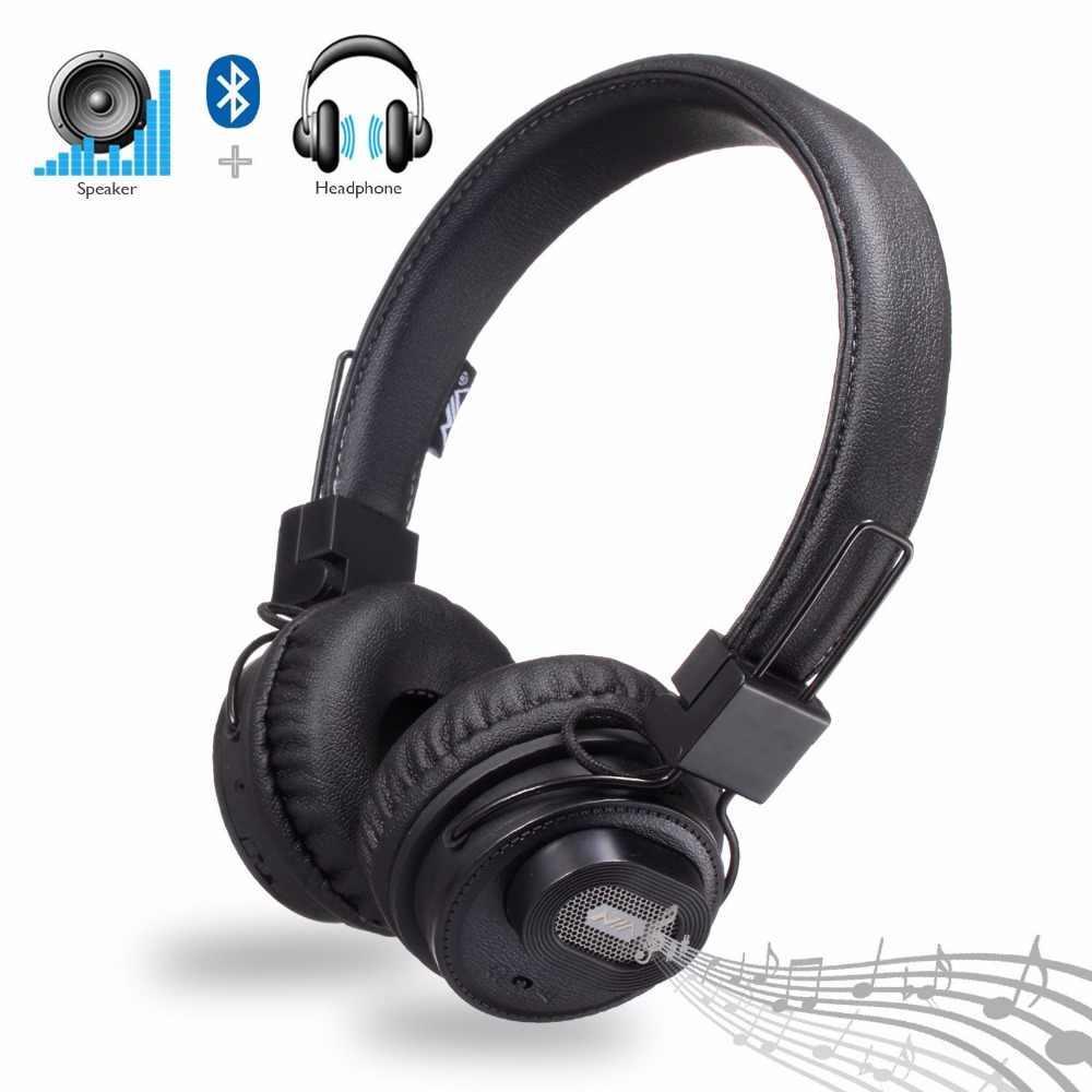 

Беспроводные Bluetooth стерео наушники NIA X5SP с МР3, FM и колонкой Black (5053) #S/O