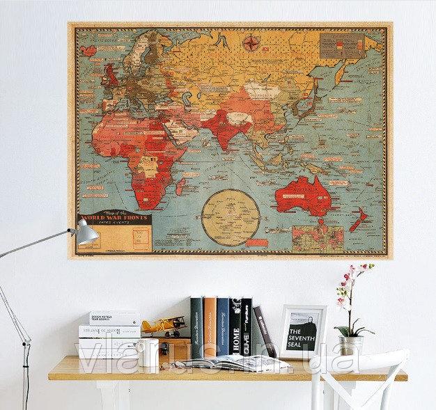 

Виниловая наклейка Карта мира плакат