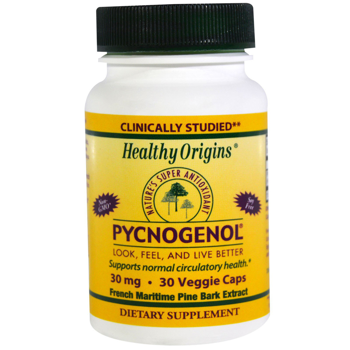 Пикногенол, Pycnogenol, Healthy Origins, 100 мг, 30 капсул