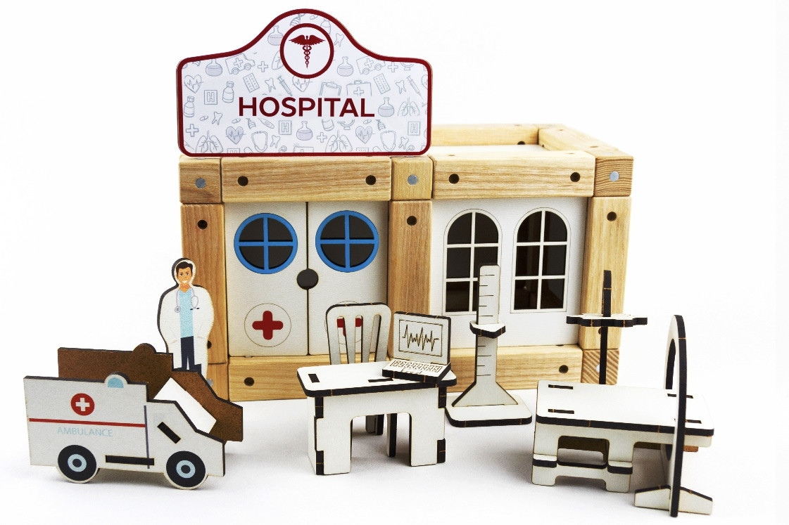 

Эко-конструктор на магнитах ТМ Zevs-toys "Hospital", 66 дет