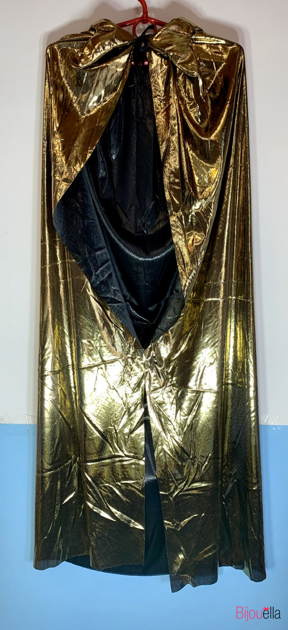 Плащ золотистый Crown карнавальная накидка на завязках для взрослых 120 см