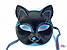 Маска цветная бархатная Кошка 17 см 16 см на вечеринку карнавал, фото 2