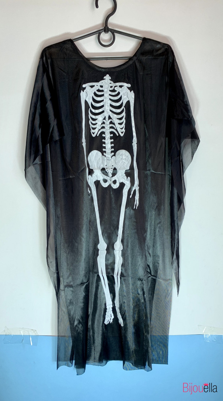 Детский костюм скелета на Хеллоуин накидка плащ 87 см на маскарад
