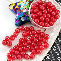 (20 грам) Перли пластик О6мм Колір - Червоний