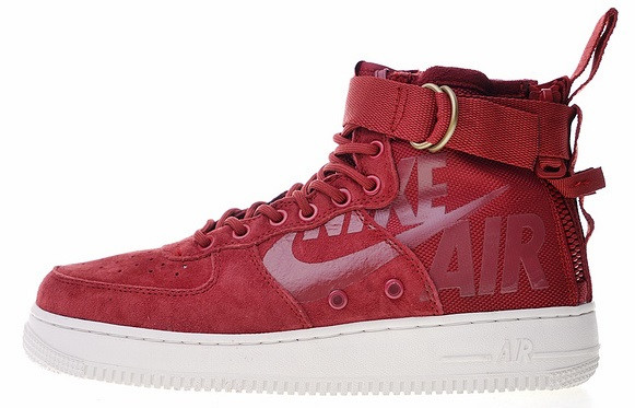 burgundy air force 1 mid