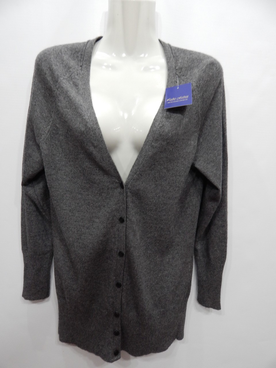 

Кофта-кардиган теплая фирменная женская (шерсть) Ladies р.42-46 138жк, Серый