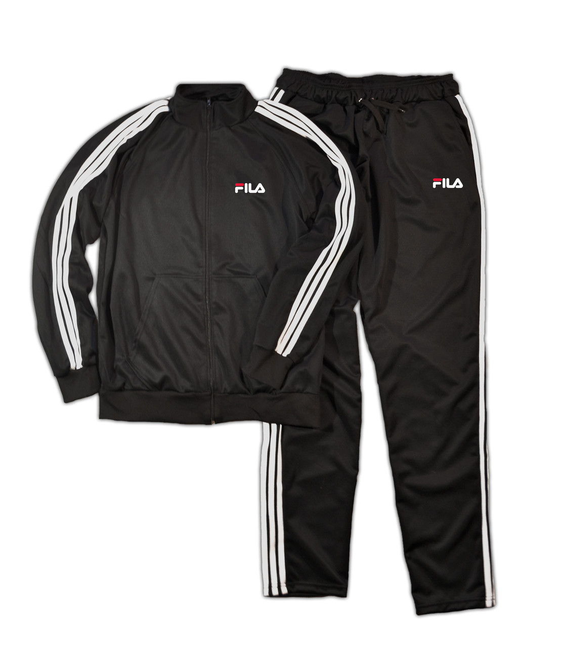 

Мужской спортивный костюм Fila с лампасами (Фила), Черный