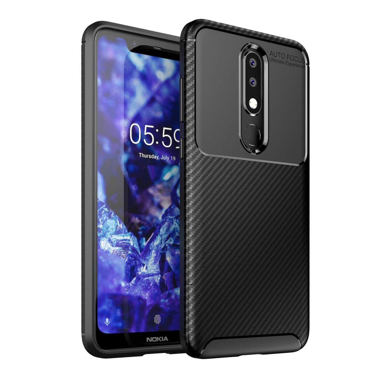 

Чехол Carbon Case Nokia X5 / Nokia 5.1 Plus Черный