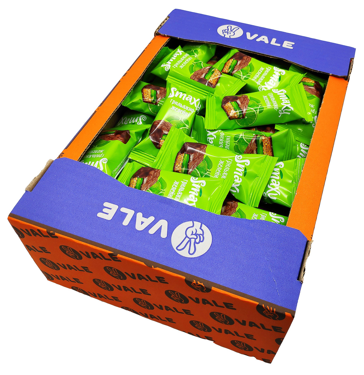 Упаковка фруктовых мини-батончиков Vale Smaxy Грильяж и лаймовое желе 