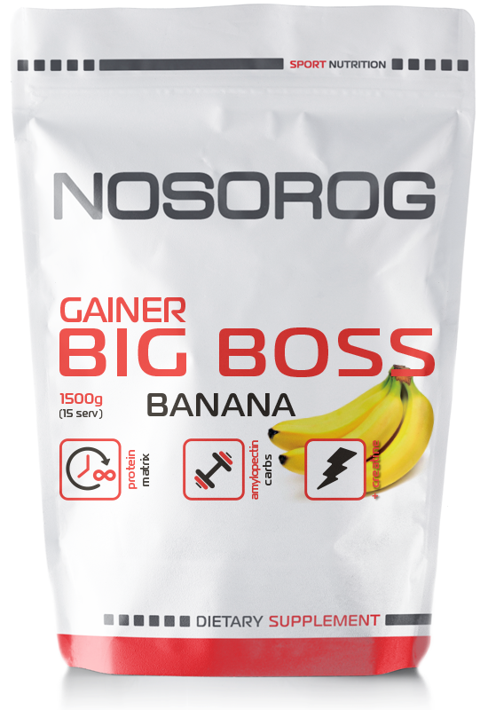 

Гейнер Nosorog Gainer Big Boss 1500g banana