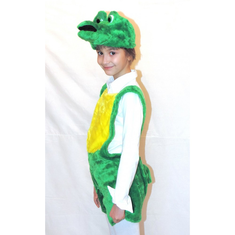 Карнавальный костюм Крокодила комбинезон и шапка-маска