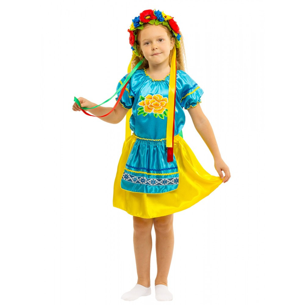 Желто-голубой костюм Украинки детский на выступление утренник праздник