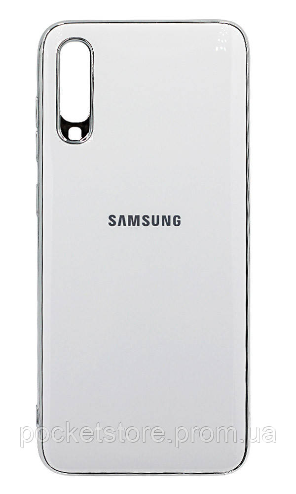 

Чохол силіконовий Chrome border Logo для Samsung Galaxy A70 2019 SM-A705F White, Белый