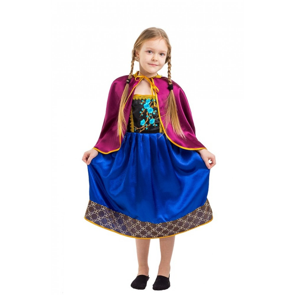 Детский карнавальный костюм Анны Холодное сердце платье и накидка