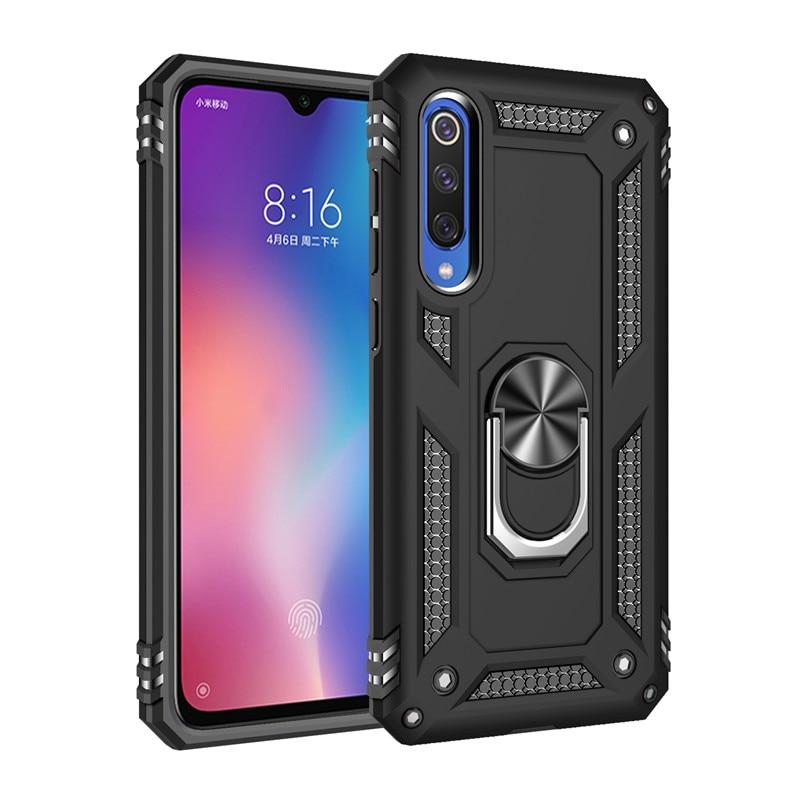 

Противоударный чехол бампер Shield Magnetic Ring с подставкой для Xiaomi Mi 9 SE Black, Черный