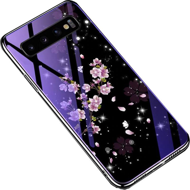 

TPU+Glass чехол Fantasy с глянцевыми торцами для Samsung Galaxy S10+ Цветение