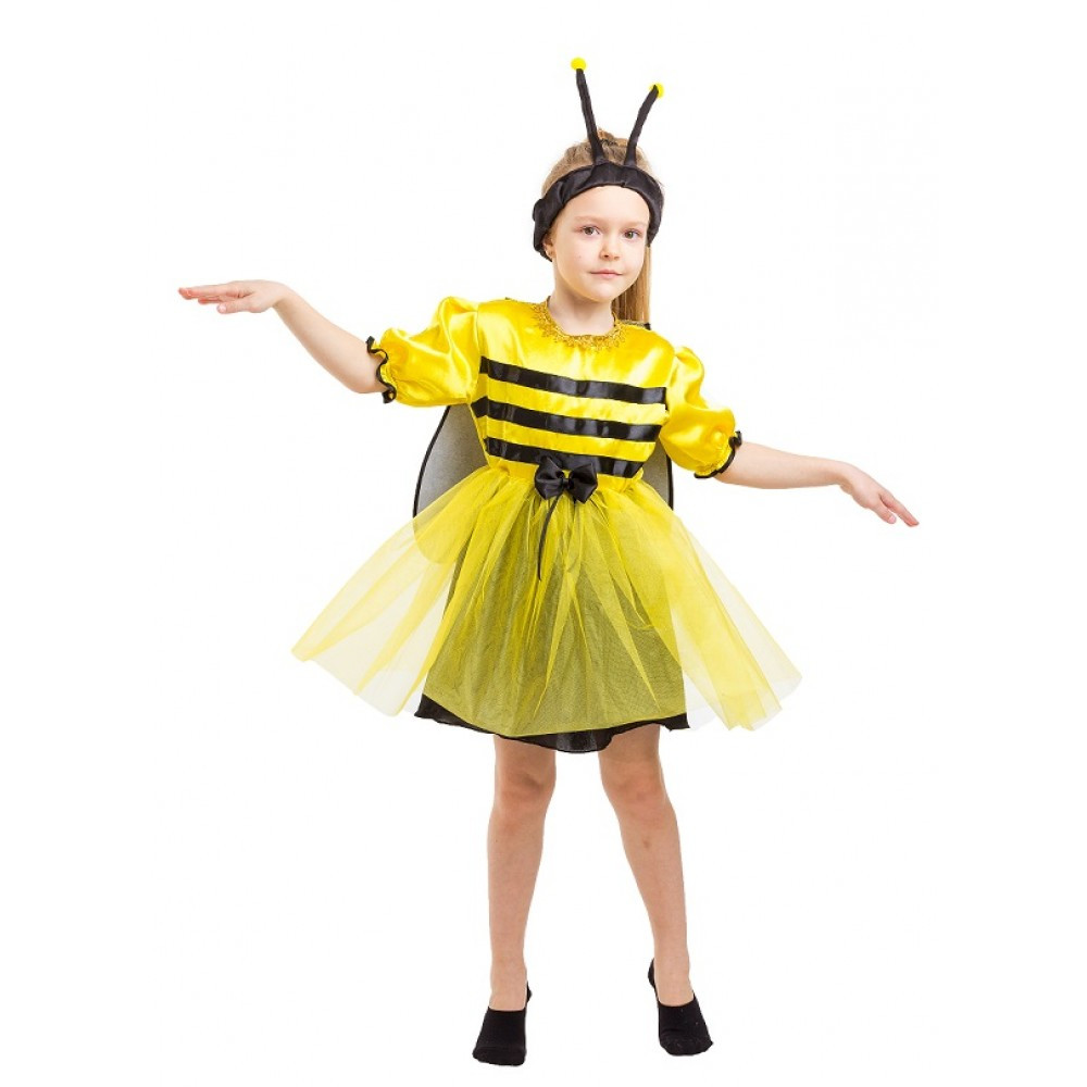 Маскарадний костюм Бджілки для дівчинки сукні з крилами і пов'язка на голову