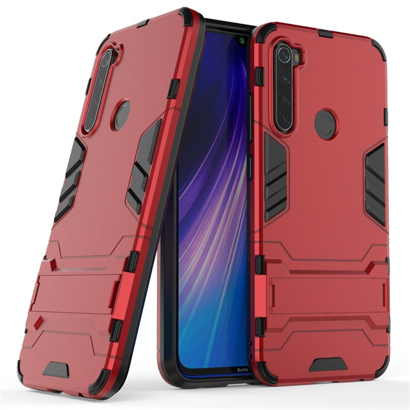 

PC + TPU чехол Metal armor для Xiaomi Redmi Note 8 (7 цветов) красный