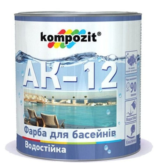 

Фарба для басейнів АК-12 Kompozit, 2,8кг, Голубой