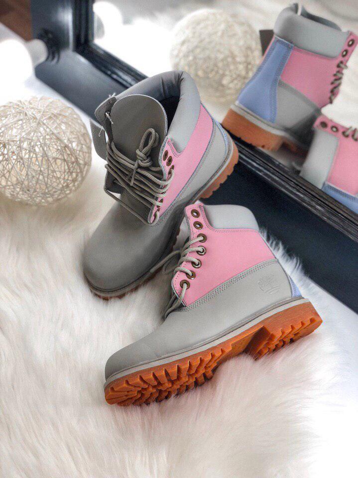 

Ботинки Timberland Pink Термоподкладка 39, Серо-розовый