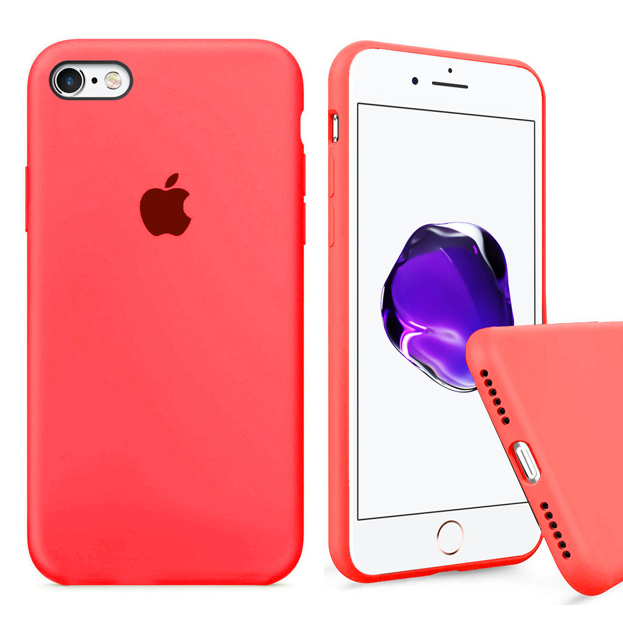 

Чехол накладка xCase для iPhone 6/6s Silicone Case Full ярко-розовый